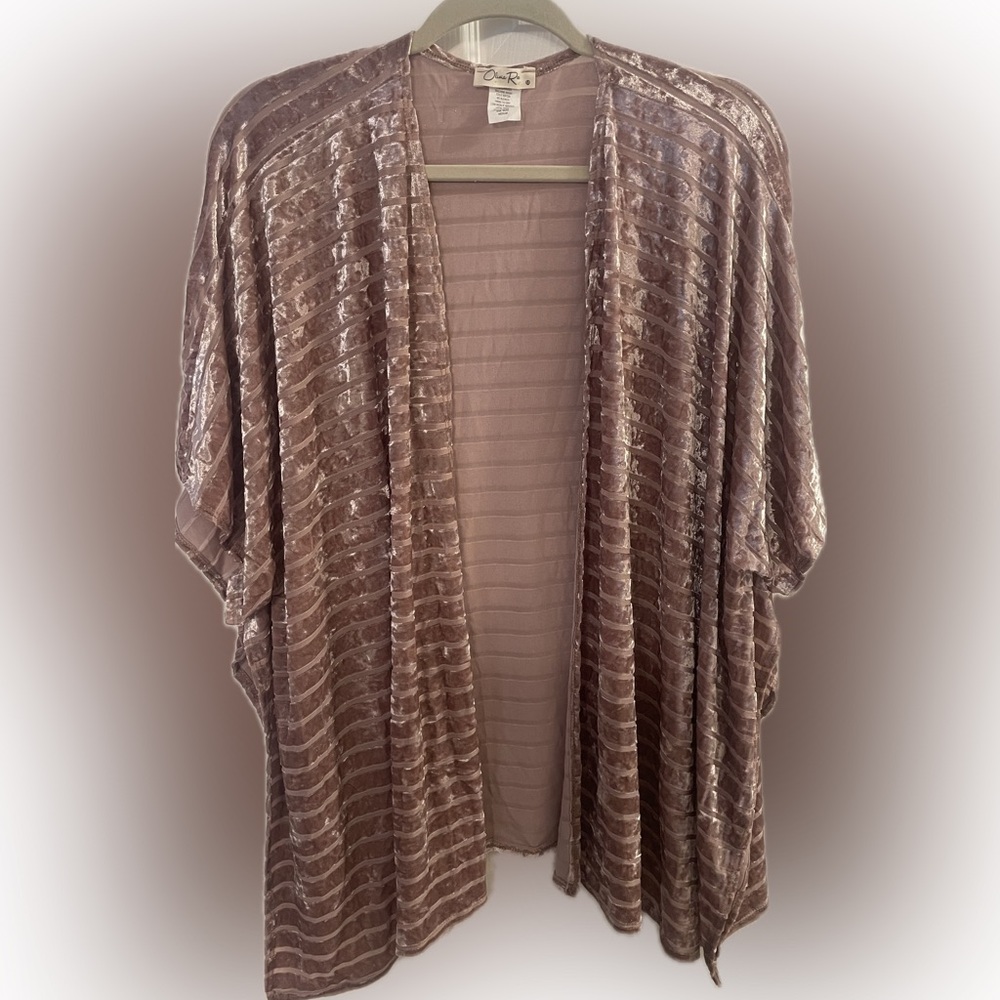 Olivia Rae crushed velvet open cardigan